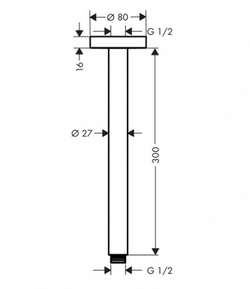 Держатель верхнего душа 27389000 300мм 1/2"