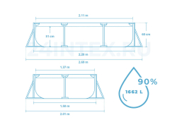 Каркасный бассейн Intex Rectangular Frame 220х150х60 см (28266)