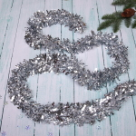 Мишура 2 м 9 см «Яркая змейка», Серебро