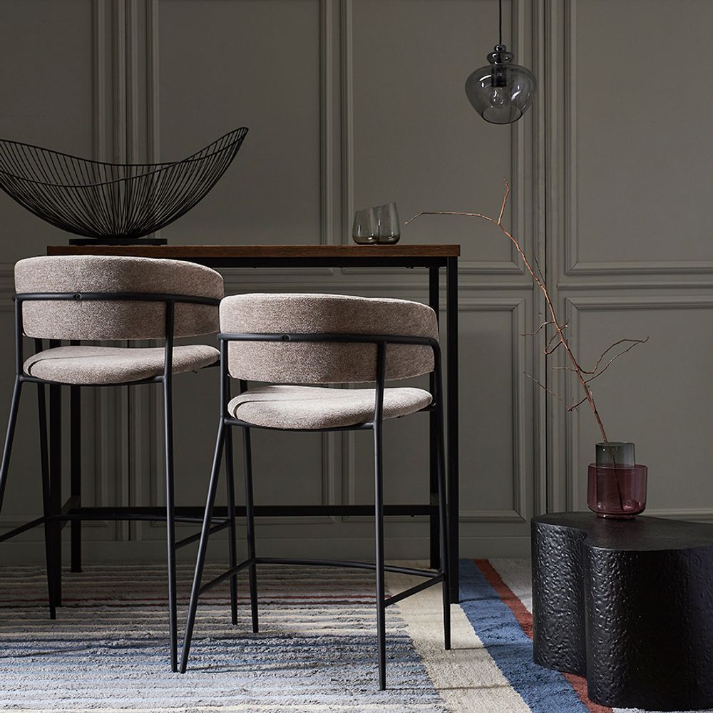 Стул полубарный Helning, мягкий шенилл, капучино