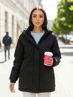 Куртка весенняя удлиненная с капюшоном