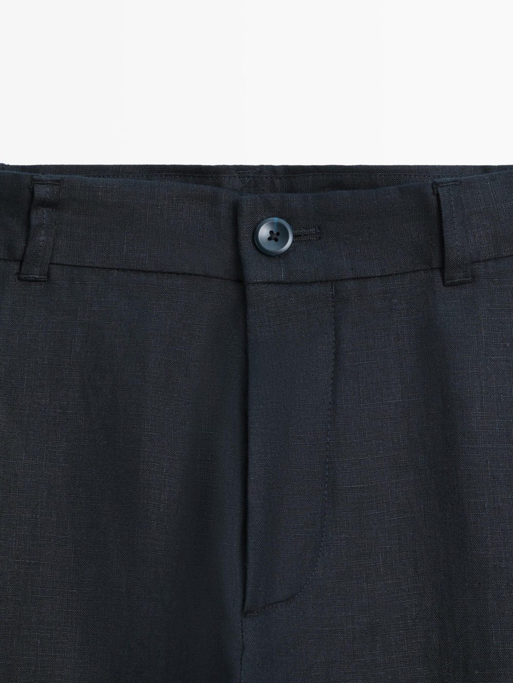 Massimo Dutti Зауженные льняные брюки, темно-синий