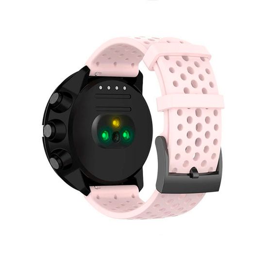 Силиконовый дышащий ремешок Suunto 24 mm для 9 / 9 Baro / 7 / D5 / Spartan Sport быстросъемный (Athletic 1) короткий (Розовый)