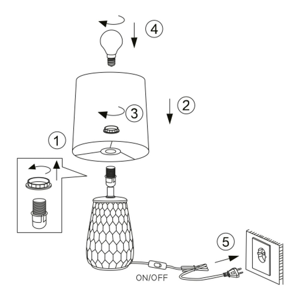 Настольная лампа Rivoli   7071-502 1 * Е14 40 Вт керамика белая