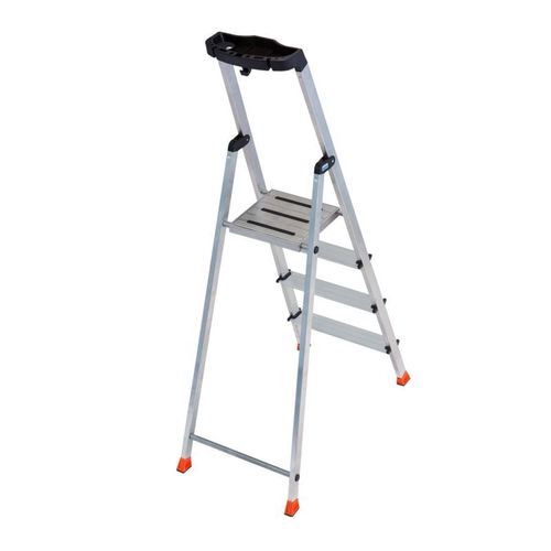 Стремянка 4 ступени алюминиевая с большой полкой Safety