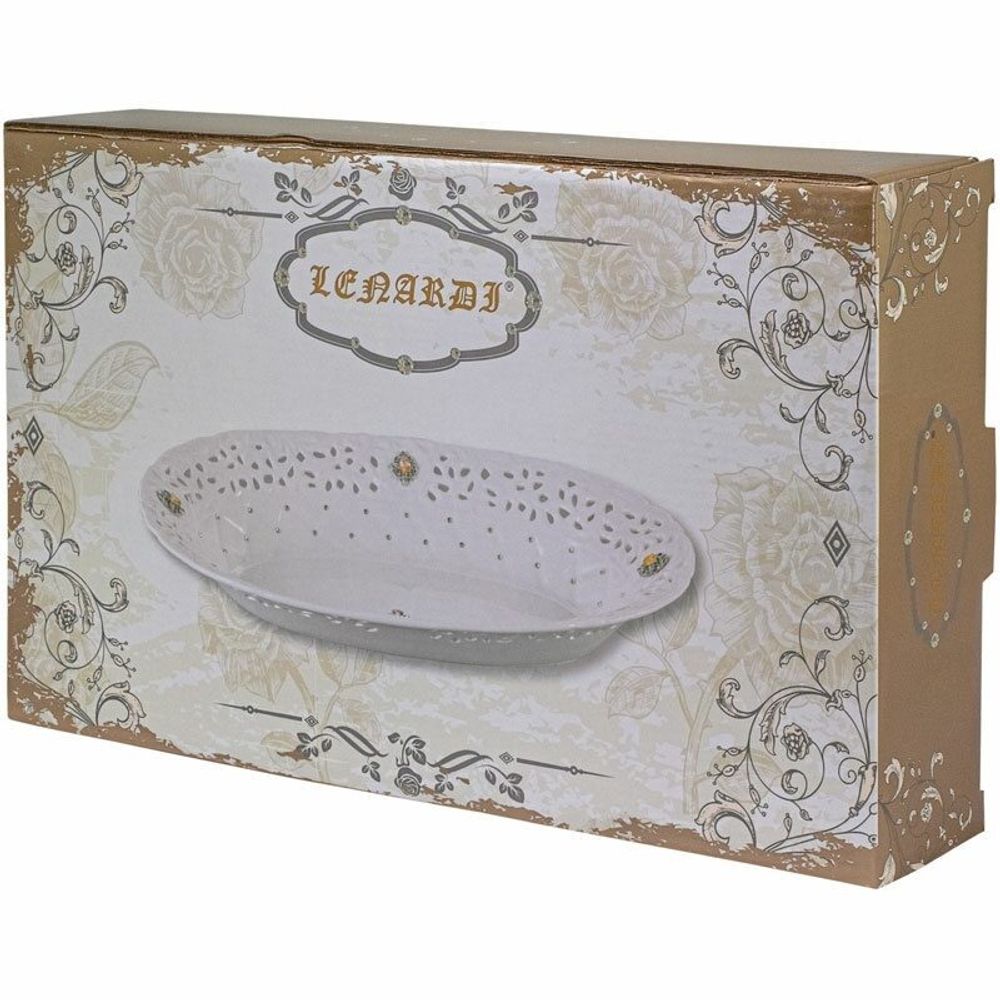 Lenardi 110136 Овальное блюдо 36см.СЕВЕРНОЕ СИЯНИЕ в под.уп.(х8)Керамика