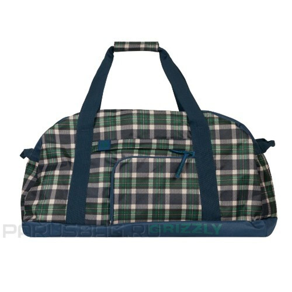 Сумка спортивная Grizzly 600-3/1 62*37*30см клетка сине-зелёная