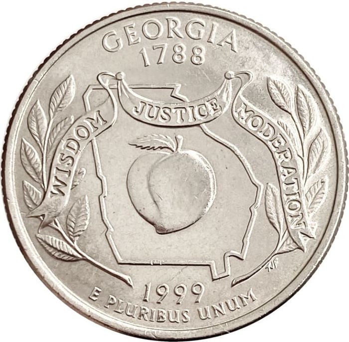 25 центов (1/4 доллара, квотер) 1999 США «Штат Джорджия» (P)