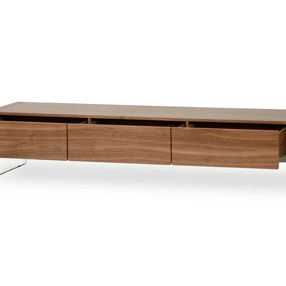 ТВ-тумба Somerset 188х38 см, шпон ореха, стеклянные ножки