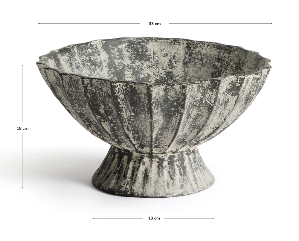 Ваза Valura из папье-маше серая Ø 33 см