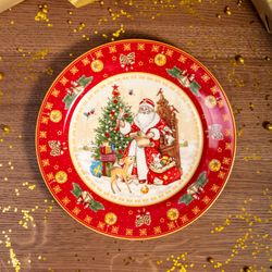 ТАРЕЛКА ОБЕДЕННАЯ LEFARD "ДЕД МОРОЗ" 27 СМ КРАСНАЯ (КОР=18ШТ.)