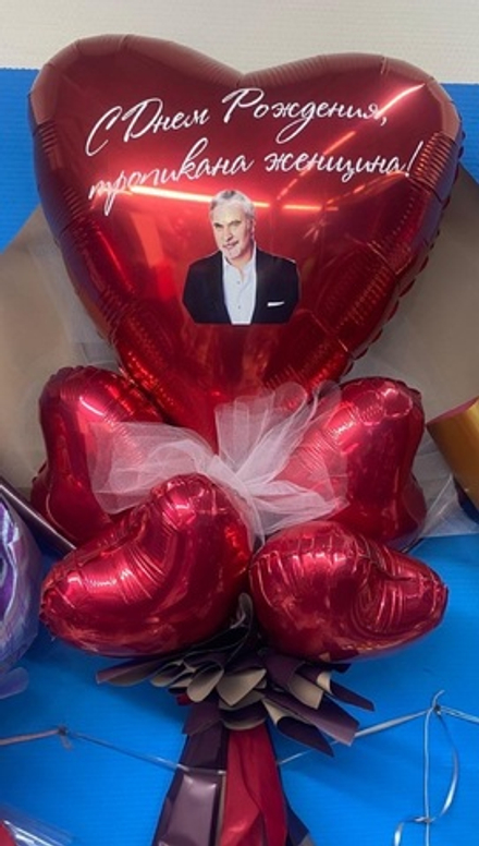 Букет с большим сердцем