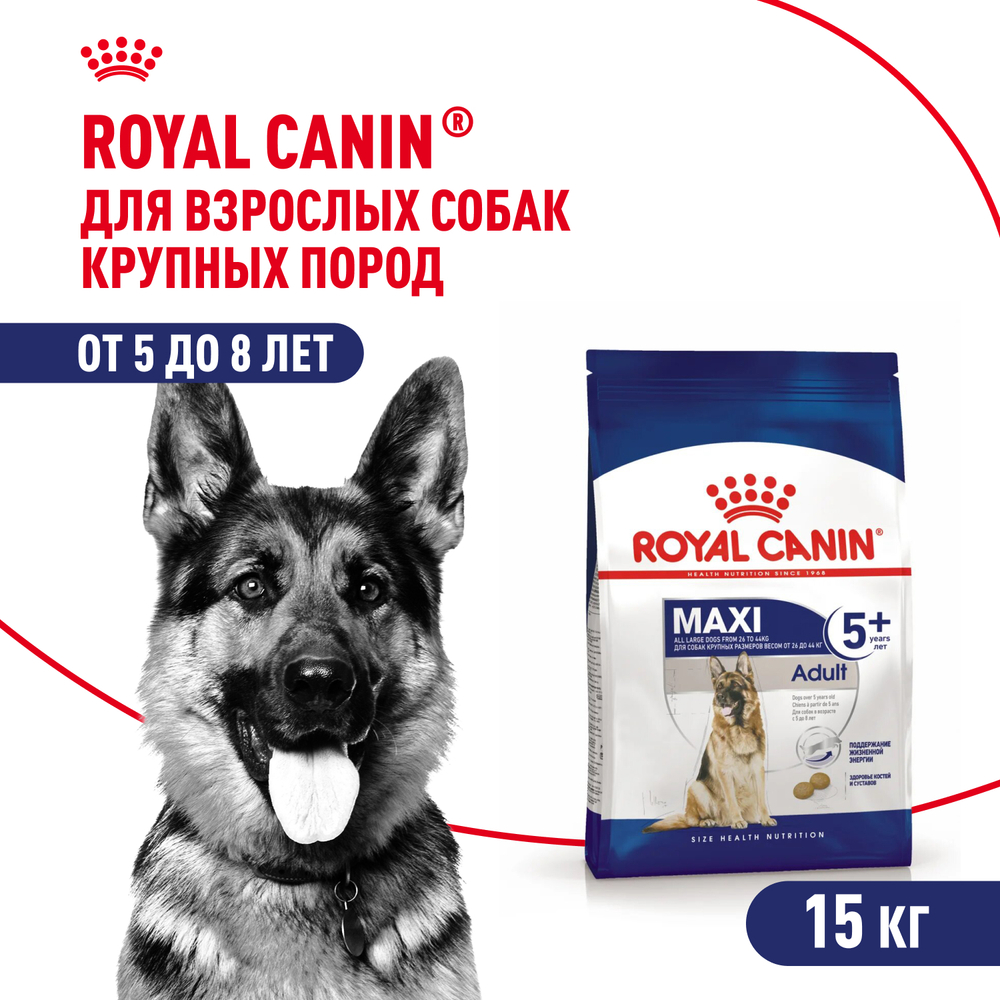 Royal Canin Maxi Adult 5+ Макси Эдалт Корм сухой для взрослых собак крупных пород старше 5 лет 15кг