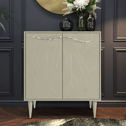 Комод Арт Колор leaves Классик Сильвер с 2 полками Серый шелк