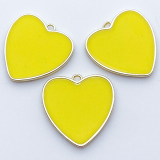 Подвеска Сердце, цвет золото+желтый, размер 21*20 мм, цена за 1 шт