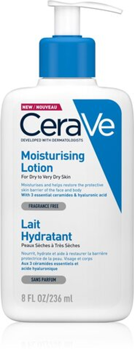 CeraVe Moisturizers - Увлажняющее молочко для лица и тела для сухой и очень сухой кожи /   236  ml  / GTIN 3337875597210
