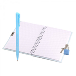 Блокнот в футляре, 17,5 см * 19,5 см, гребень, Alingar, мат.ламин, ручка, замочек, клетка, 46 л., "Мишка-модница", коралловый