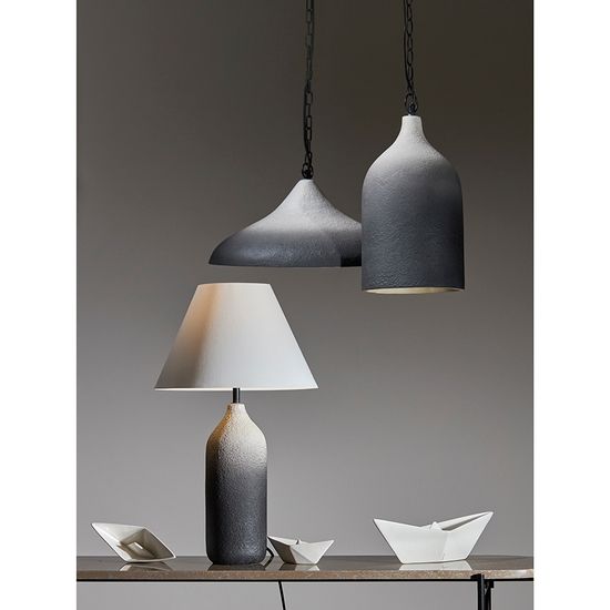 Светильник подвесной sustainable collection, D22х39 см, черный/белый