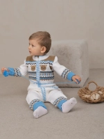 Вязаный комбинезон для новорожденных и малышей на молнии