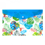 Папка-конверт на кнопке Yalong, A4, 260х360 мм, 160 мкм, ассорти, полупрозрачная с рисунком, "Яркий принт"