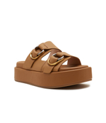 Шлепанцы кожаные flores Pinko - коричневый(SD0057 P001)