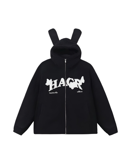 Шерповая куртка HARSHandCRUEL "Bunny Hood" Oversized Sherpa Jacket