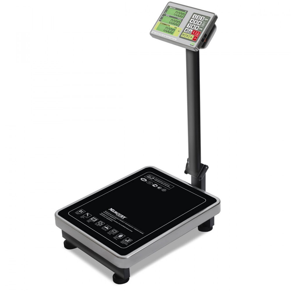 Торговые напольные весы M-ER 335 ACP-300.50 TURTLE с расчетом стоимости товара LCD