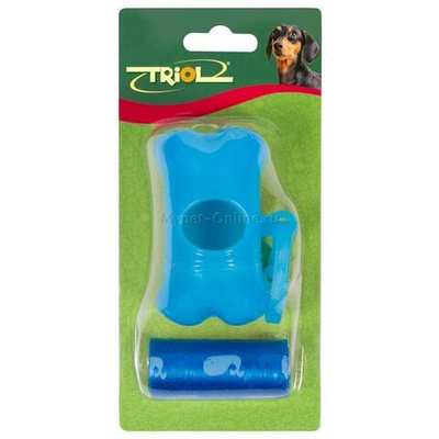 Контейнер + 1 рулон гигиенических пакетов "Косточка", 15 пакетов в рулоне, серия HYGIENE, Triol