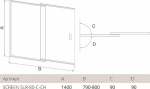 Шторка для ванны Good Door SCREEN SLR-80-C-CH