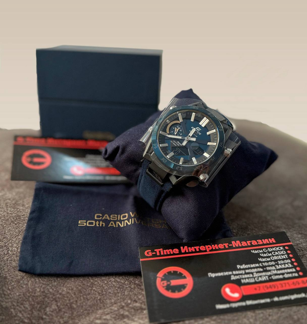 Японские наручные часы Casio Edifice ECB-2000SS-2A с хронографом
