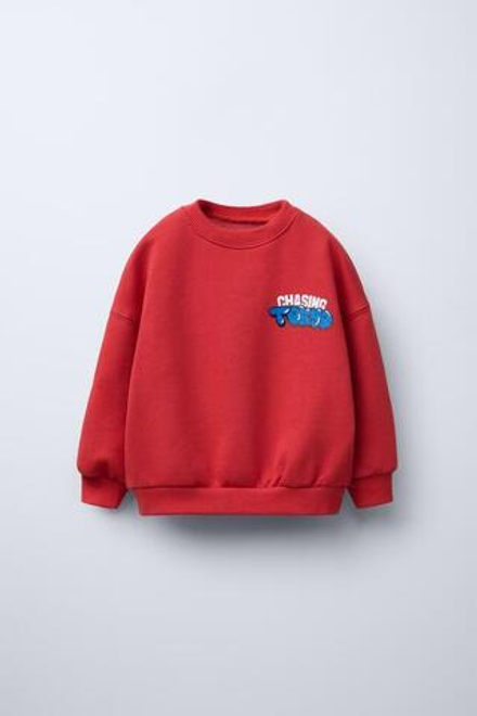 ZARA ХУДИ С ПРИНТОМ, КРАСНЫЙ