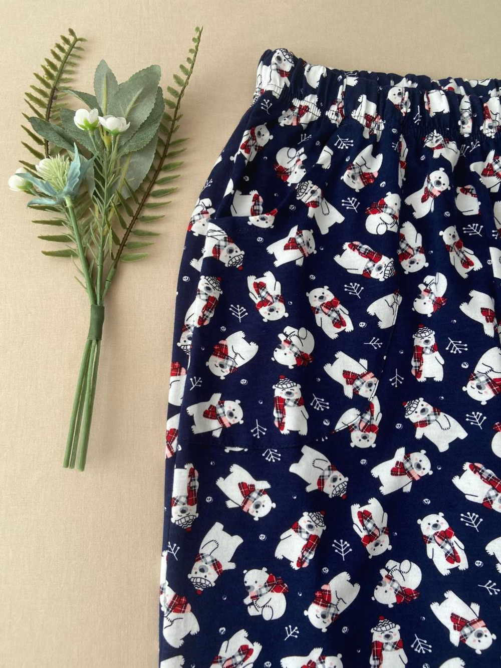 Бриджи Д-6Х/синий-мишки