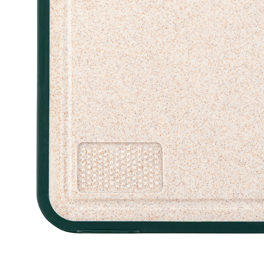 Доска разделочная двусторонняя из пшеничного волокна и черного дерева arlett, 44,5х30,5 см, темно-зеленая