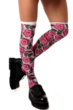 Яркие гольфы с цветочным принтом (Цвет: белый)