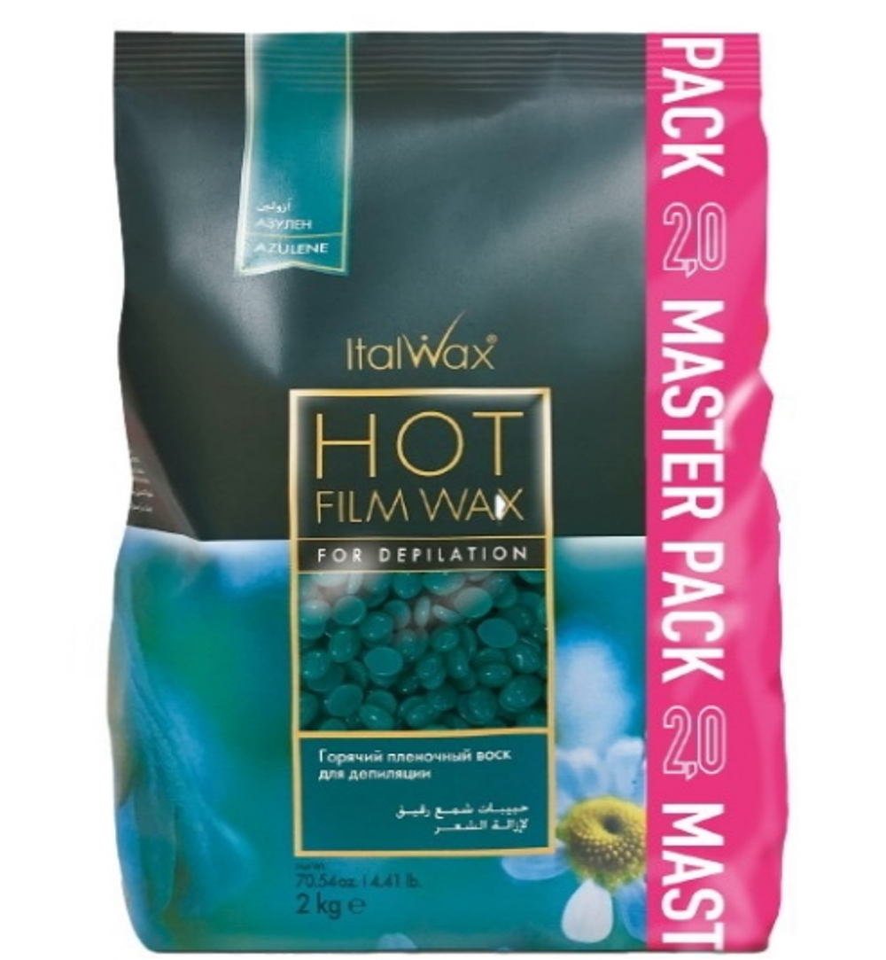 ITALWAX воск пленочный АЗУЛЕН 2 кг гранулы MASTER PACK + ПОДАРОК ЧЗ