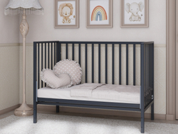 Детская кроватка Incanto Hollie (графит) универсальный маятник, колеса, ящик, автостенка