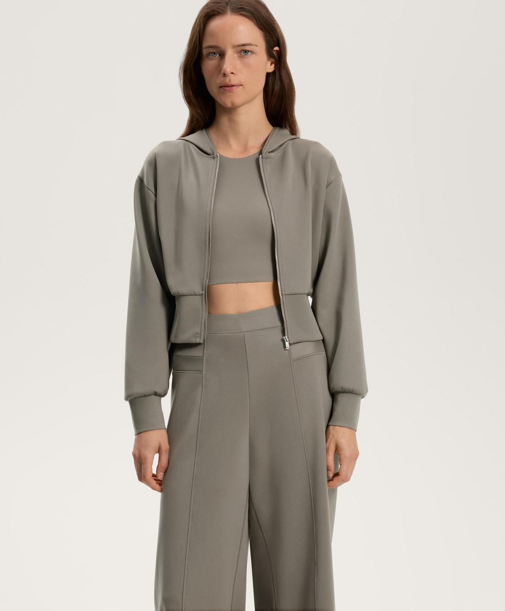 Oysho Куртка с капюшоном, линялый хаки