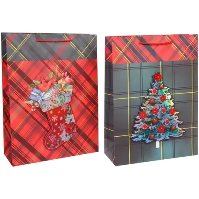 Пакет подарочный «Новогодний стиль» 31*42*12 см, микс