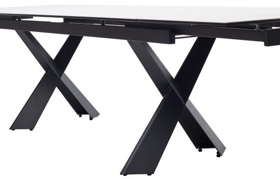 Стол ORISTANO 200 MARBLES KL-99 Белый мрамор матовый, итальянская керамика/ черный каркас