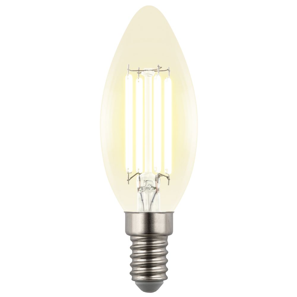 LED-C35-4W-3000K-E14-CL GLY01TR Лампа светодиодная. Форма свеча. прозрачная. Серия Яркая A++. Теплый белый свет 3000K. Картон. ТМ Uniel