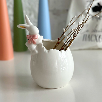 Конфетница «Зайка», 8,5×8,9×14,5 см, цвет белый