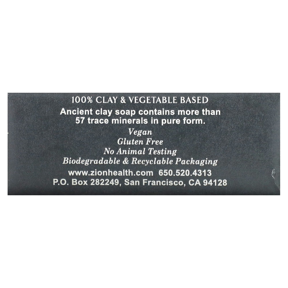 Zion Health, Кусковое мыло с древней глиной, активированный уголь, 170 г (6 унций)