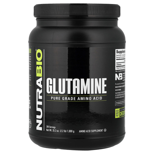 NutraBio, глутамин, чистая аминокислота, 1000 г (2,2 фунта)