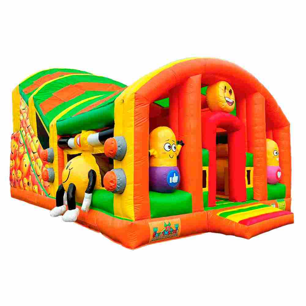 Коммерческий надувной батут с крышей «Смайлики», 10*6*6 м