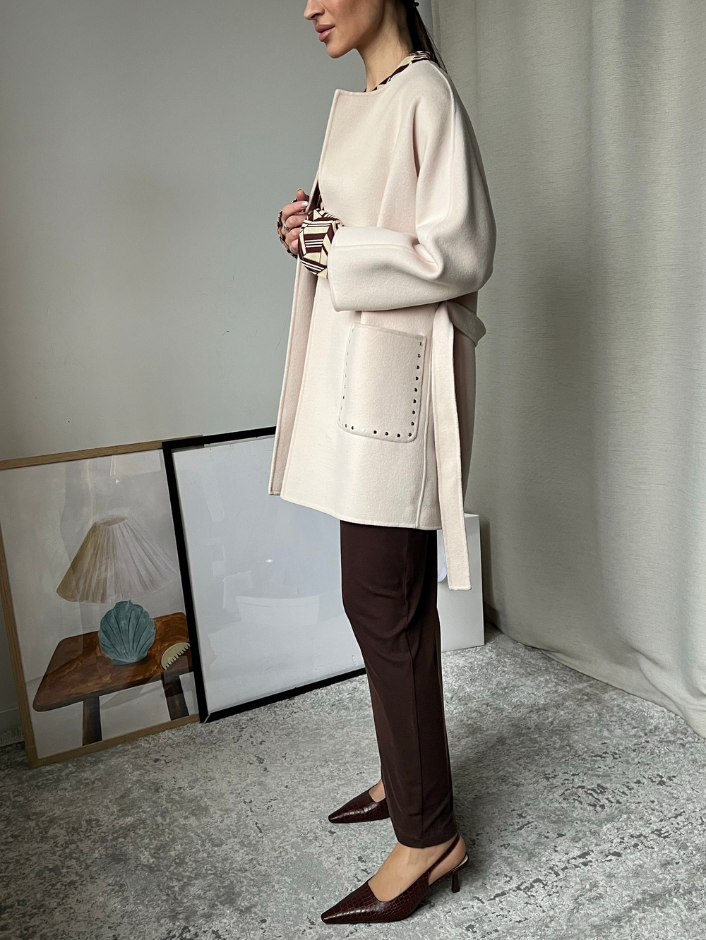 Шерстяное пальто Massimo Dutti, S