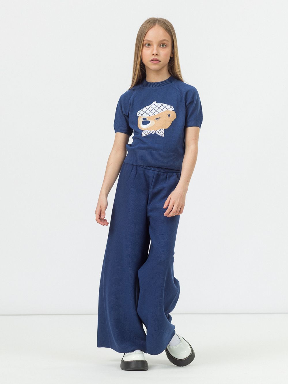 Джемпер для девочки в школу AT1020 сапфировый