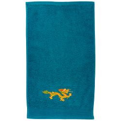 ПОЛОТЕНЦЕ МАХРОВОЕ "ГОД ДРАКОНА",40Х70СМ,БИРЮЗА, МАХРА