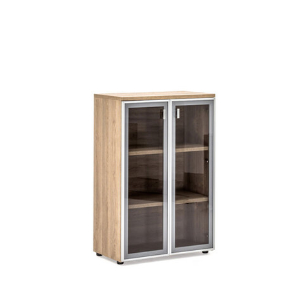 Шкаф для бумаг со стеклом низкий ТЕРРА (TERRA)