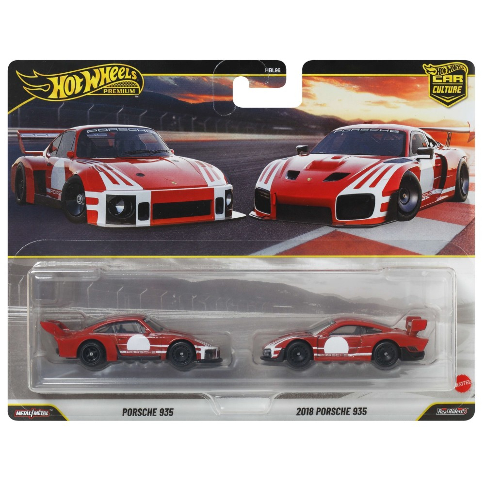 Hot Wheels Premium Car Culture - Два металлических автомобиля Porsche 935 1:64 2-пак JHW51