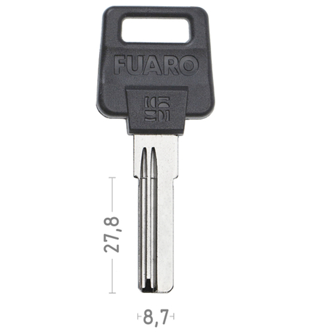 Заготовка вертикального ключа 12815 FUARO-2 2паза (27,8*8,7*2,3) ст.AP-1D бронь КНР